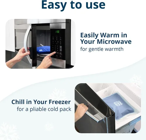 Vista 4 de Almohadilla térmica para microondas (con funda extraíble) – Almohadilla de terapia de calor húmedo con peso para microondas para espalda, cuello