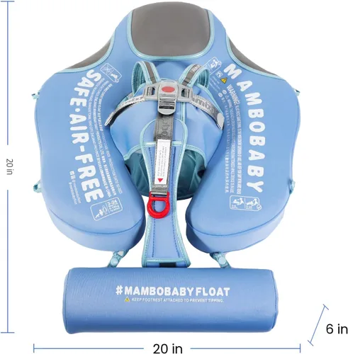 Vista 4 de Flotadores para bebé para piscina con dosel toldo de protección solar extraíble Mambobaby Float No Inflable Mejora Añadir cola Evitar Voltear