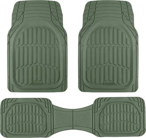 Vista 20 de Motor Trend -2 alfombrillas delanteras para el piso del automóvil- Forros de contorno FlexTough negros - Alfombrillas de goma resistentes
