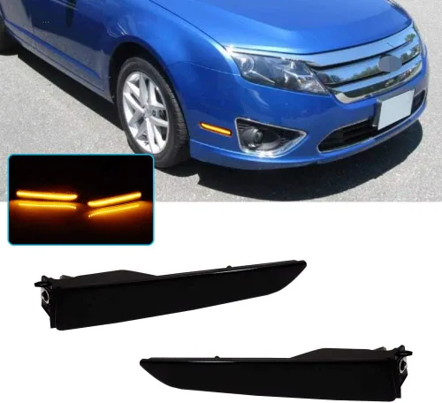 Vista 8 de ADIIL Kit de carcasa de luz de señal de luz de señal de parachoques delantero de lente ámbar compatible con Ford Fusion 2010 2011 2012