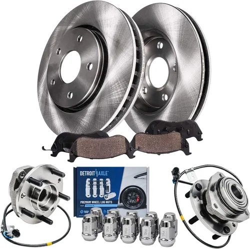 Vista 24 de Detroit Axle - Kit de frenos para Nissan Rogue 2014-2019, 2015 2016 2017 2018 Rotores de freno de disco de cerámica Reemplazo de pastillas de freno