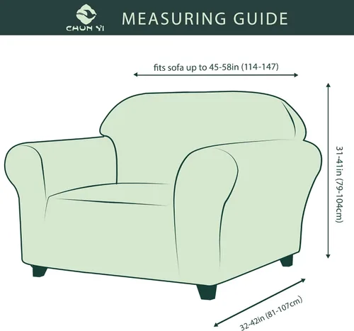 Vista 3 de CHUN YI - Funda elástica de 1 pieza para sillón grande, funda protectora suave de Jacquard con elastano, detalle de cuadros y parte inferior