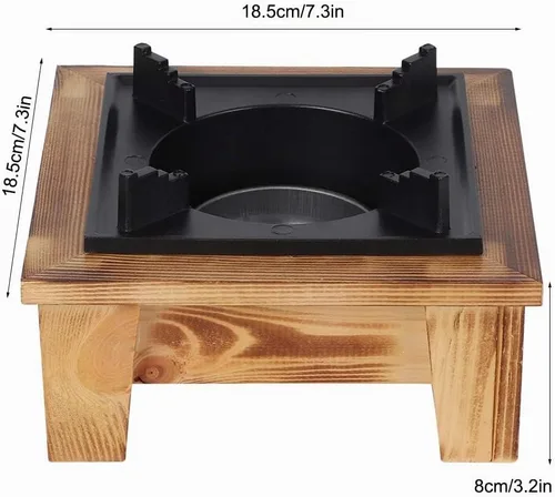 Vista 5 de BORDSTRACT Estufa de mesa de combustible sólido para quemar gasolina, mini estufa portátil de encimera de combustión de alcohol, estufa para mesa