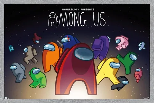 Vista 16 de Among Us - Póster de pared espacial, 22.4 pulgadas de largo x 14.7 pulgadas de ancho, versión enmarcada de madera de granero Versión enmarcada