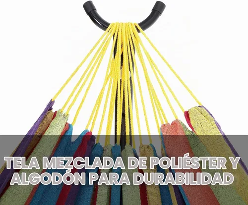 Vista 4 de Bliss Hammocks Hamaca de 60 pulgadas de ancho y soporte integrado con funda de transporte y accesorios para colgar en interiores, exteriores, junto
