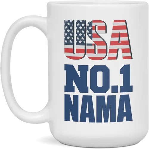 Vista 3 de 4th Of July Mug for Nama Funny Coffee Mug For Nama USA Mug, 11-Ounce White