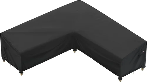 Vista 11 de iBirdie Funda para Muebles de Patio Exterior que se Ajusta a Sofás Seccionales en Forma de L de 100" x 130", 99" x 128", 98" x 126", Impermeable