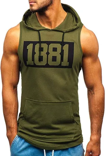 Vista 2 de Camisetas sin mangas para hombre, para entrenamiento, sin mangas, para gimnasio, entrenamiento, fisicoculturismo, corte muscular, camisetas