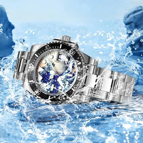 Vista 7 de ADDIESDIVE Reloj de buceo automático estéril para hombres Surf Dial pulsera de acero inoxidable MY-H3-2