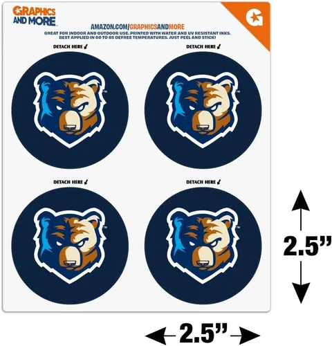 Vista 4 de Bob Jones University Primary Logo Refrigerator Fridge Locker Vinyl Circle Magnet Set