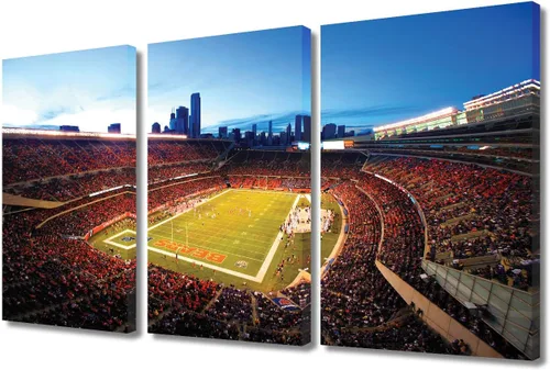 Vista 15 de TUMOVO MetLife Stadium - Decoración de pared de Nueva York, 3 piezas, lienzo, arte de pared para decoración del hogar, juegos de fútbol americano