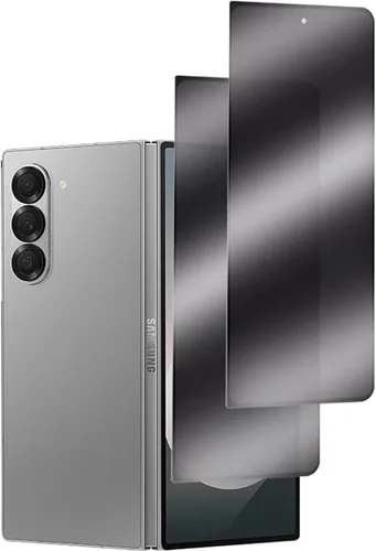 Vista 8 de Paquete de 2 protectores de pantalla de vidrio templado de privacidad diseñados para Samsung Galaxy Z Fold 2, protector de pantalla resistente a