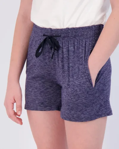 Vista 4 de Real Essentials Paquete de 3 pantalones cortos suaves y cómodos para niña, con cordón, pantalones cortos deportivos para yoga, correr, con bolsillos