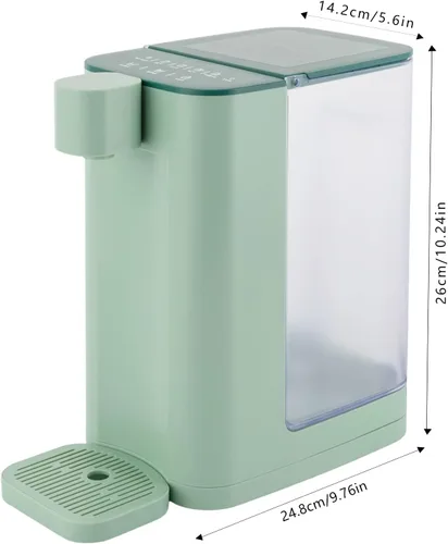 Vista 3 de Dispensador de agua caliente instantáneo de 3 segundos con tanque de agua de 3 litros y luz luminosa, hervidores eléctricos verdes de bajo ruido