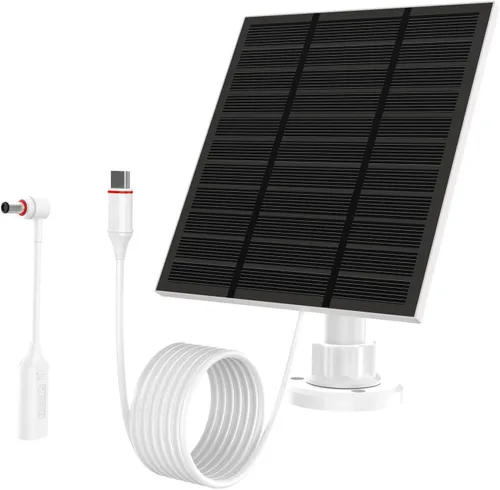 Vista 10 de Paneles solares para cámara Ring al aire libre inalámbrica (Nueva Generación) Cargador de panel solar de 5W 5V con USB-C y enchufe para Spotlight