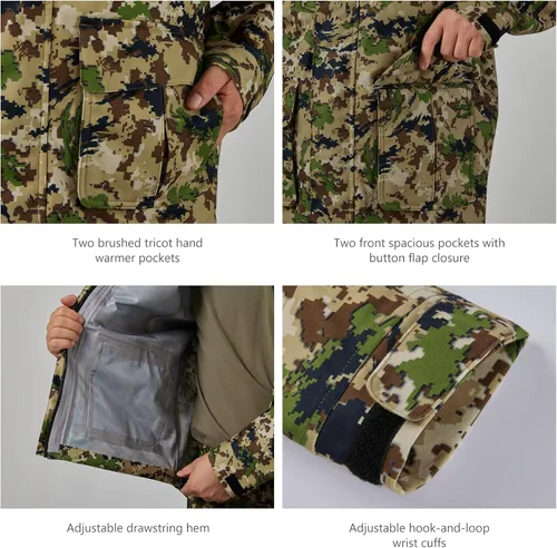 Vista 18 de BASSDASH Walker - Chaquetas transpirables e impermeables para pesca y caza con tela exterior silenciosa para hombres y mujeres en 7 tamaños