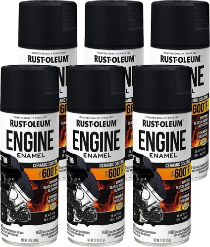 Vista 30 de Rust-Oleum 366428-6PK - Pintura en aerosol de esmalte para motor, 11 onzas, aluminio, (paquete de 6)