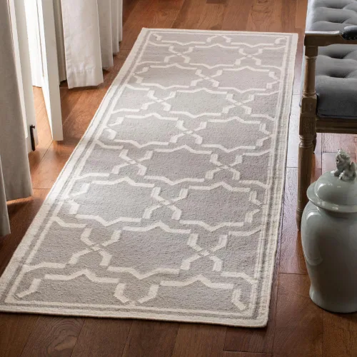 Vista 10 de SAFAVIEH Dhurries Collection DHU545A - Alfombra decorativa de lana de alta calidad hecha a mano de 2 x 3 pies, color chocolate y marfil