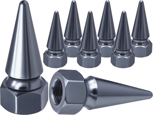 Vista 25 de 4 piezas de tapas de válvula de rueda con forma de punta, tapa de aire de aluminio para automóviles, cubiertas universales de válvula de rueda a