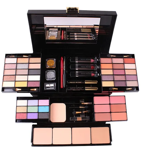Vista 12 de Pure Vie Kit de maquillaje todo en uno para vacaciones, set de regalo cosmético esencial para principiantes que incluye paleta de sombras de ojos
