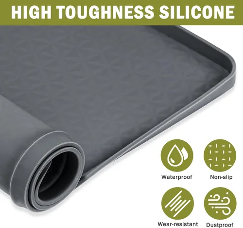 Vista 3 de 2 fundas para lavadora y secadora de 25.6 x 25.6 pulgadas, silicona Gris