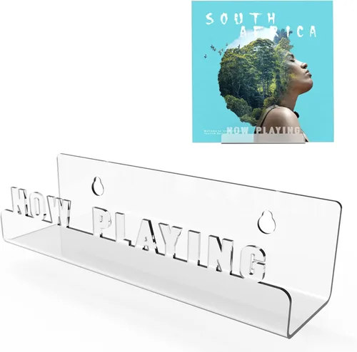 Vista 8 de Boloyo Soporte de pared para discos de vinilo, estante flotante acrílico para discos LP (negro)