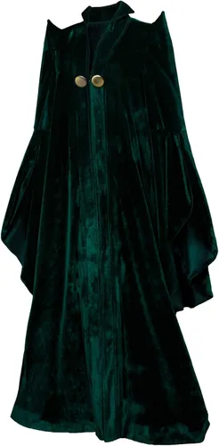 Vista 2 de COSMOVIE Disfraz de bruja de Halloween para mujer disfraz de mago hechicera de bruja capa de bata
