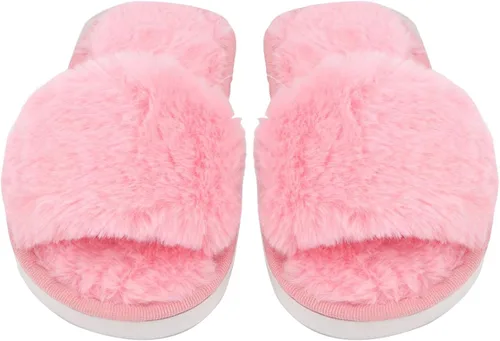 Vista 9 de Holibanna - Zapatillas de felpa para niños con punta abierta, para Navidad, invierno, cálido, Navidad, pareja, zapatillas, 1 par