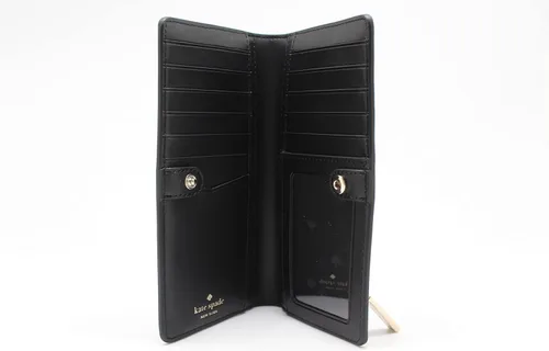 Vista 7 de Kate Spade New York Staci - Billetera plegable delgada grande, color negro, Negro