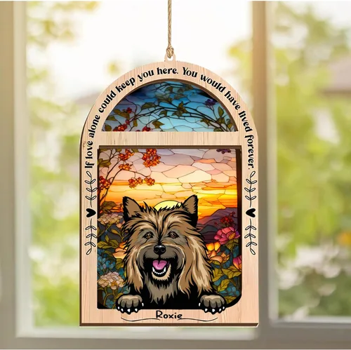 Vista 118 de LOVELYPOD Adorno de Navidad personalizado de sabueso afgano, atrapasoles con nombre, regalos de pérdida de mascotas, regalos para amantes