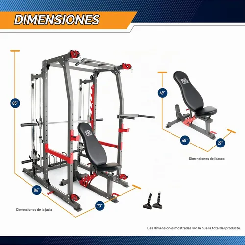 Vista 2 de Marcy Smith Machine Home Gym System SM-4903, All-in-One Strength Training Cage with Weight Bench, Pulley, Squat Rack & Workout Station