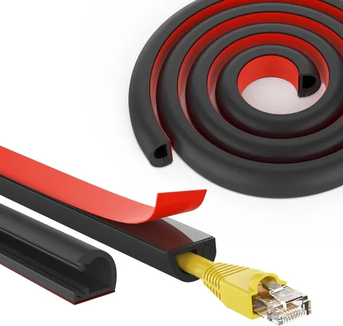 Vista 11 de UOMTFAI Cubierta de cable de pared de 39 pulgadas, cubierta de cable autoadhesivo para cables, cubierta de cable flexible para gestión de cables