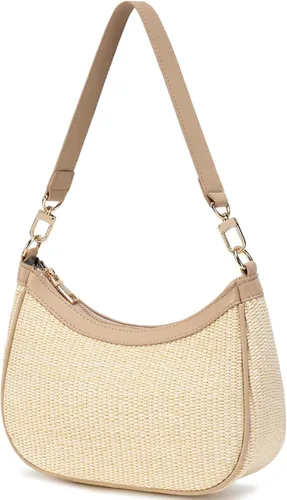 Vista 12 de CYHTWSDJ Bolsos de hombro para mujeres, lindo bolso tote tipo hobo con cierre de cremallera y mini cartera de mano Nailon Negro