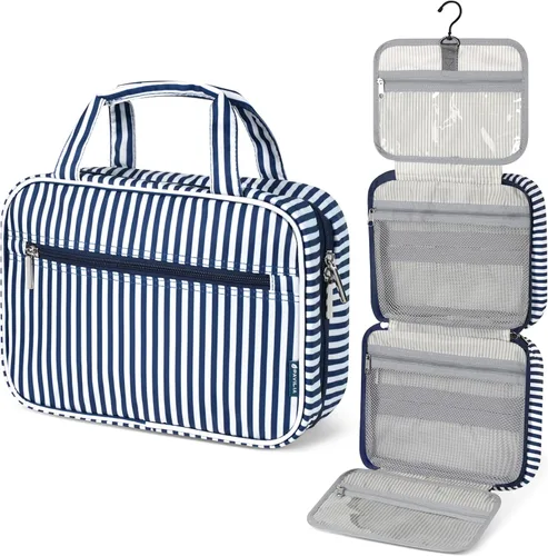 Vista 15 de PAVILIA Neceser Colgante Bolsa de Viaje para Mujeres y Hombres, Organizador de Cosméticos Plegable, Bolsa de Maquillaje Resistente al Agua