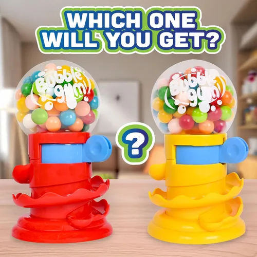 Vista 6 de Máquina de chicles Toymendous para niños con chicles - Dispensador de mini dulces de goma de mascar Alhóndiga para niños - Reciba colores rojo