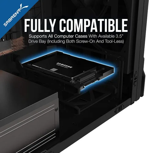 Vista 6 de SABRENT Kit de montaje de convertidor de bahía SATA de 3.5" SSD y SATA a sobremesa (BK-PCBS)