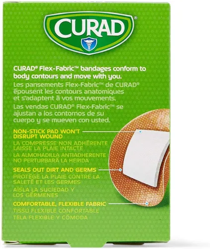 Vista 4 de Curad Flex - Vendajes adhesivos de tela, el diámetro del vendaje es de 7/8 pulgadas (caja de 100)
