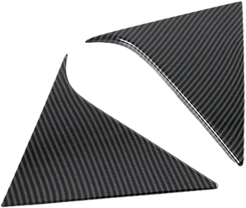 Vista 7 de 2 piezas de ABS estilo fibra de carbono estilo cola de coche, triángulo, ventilación trasera, ala lateral, marco de ventana lateral, accesorios