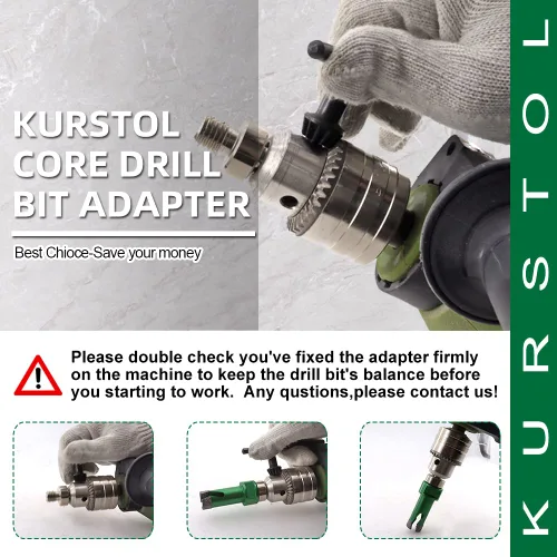 Vista 4 de Adaptador de broca de núcleo 5/8"-11 rosca a 3/8" (9,5 mm) adaptador de sierra de agujero de diamante de vástago hexagonal para taladro eléctrico