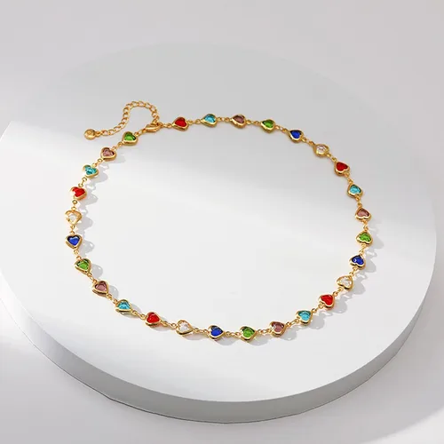 Vista 62 de Gargantilla con cuentas para mujer, chapada en oro de 18 quilates, gargantilla delicada para mujer