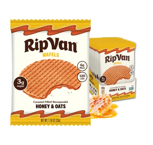 Vista 13 de Rip Van Wafels Stroopwafels de brownie de chocolate – Snacks saludables – Bocadillos sin OGM – Apto para dieta cetogénica – Snacks de oficina – Bajo