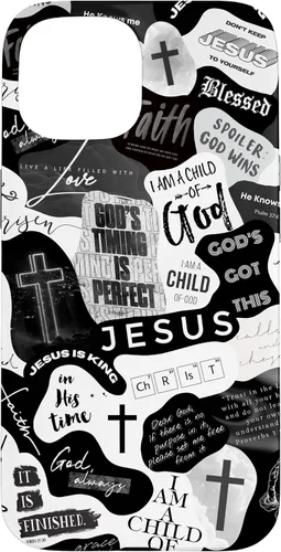 Vista 6 de Funda estética para iPhone 16 con versículos bíblicos cristianos, frases positivas