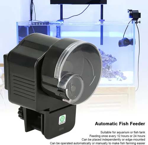 Vista 9 de Plplaaoo Comedero automático de peces para acuario Alimentador automático de peces a pilas con control de porciones ajustable Temporizador
