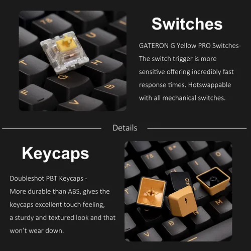 Vista 3 de ONE METER 75 Wireless Mechanical Keyboard Hot Swappable Mechanical Gaming Keyboard with Gateron G-Pro Switch and PBT Keycaps RGB LED Backlit
