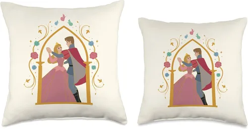 Vista 3 de Disney Princess Sleeping Beauty - Almohada para 65 aniversario, diseño de amor, 16 x 16 pulgadas, multicolor