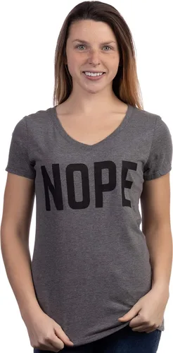 Vista 2 de Camisetas divertidas para mujer, con frase sarcástica y con cuello en V