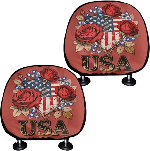 Vista 23 de Funda personalizada para reposacabezas de asiento de automóvil, regalos personalizables, transpirables, paquete de 2 fundas de cojín para asiento
