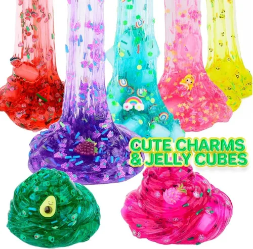 Vista 6 de Paquete de 11 cubos de gelatina transparentes para niños, recuerdos de fiesta, cubo de gelatina, paquete de 11 juguetes de Pascua y Navidad