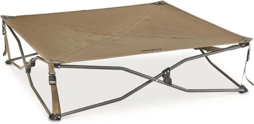 Vista 2 de Guide Gear Cama con marco de cama elevado, sofá elevado para mascotas al aire libre, cuna, malla Dura marrón