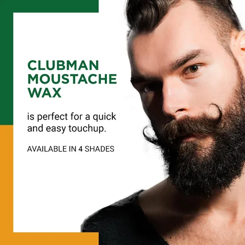 Vista 2 de Clubman Pinaud Cera para bigote con aplicador de peine, para peinado y mejora del color, marrón, 0.5 onzas (paquete de 6)